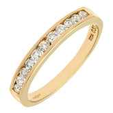 0.33ct  Round Diamond Channel SetHalf Eternity Ring in UK Hallmarked 9ct Yellow Gold